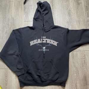 Realtree Men's Hoodie Camo with Antlers Black Hoodie Size L Hunting Used